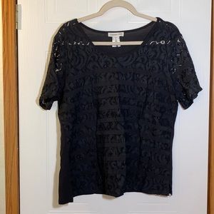 Size 16 XL Coldwater Creek Black Lace Blouse